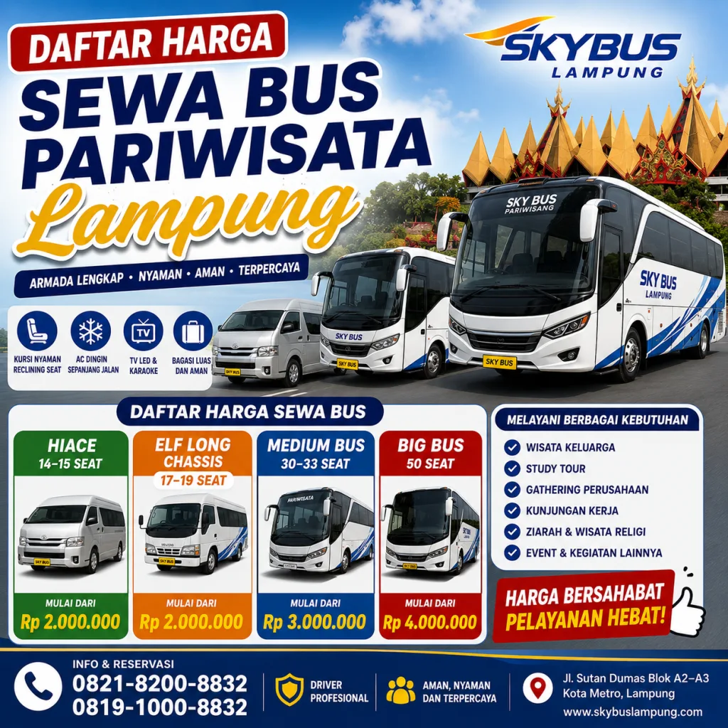 Daftar Harga Sewa Bus Pariwisata Lampung