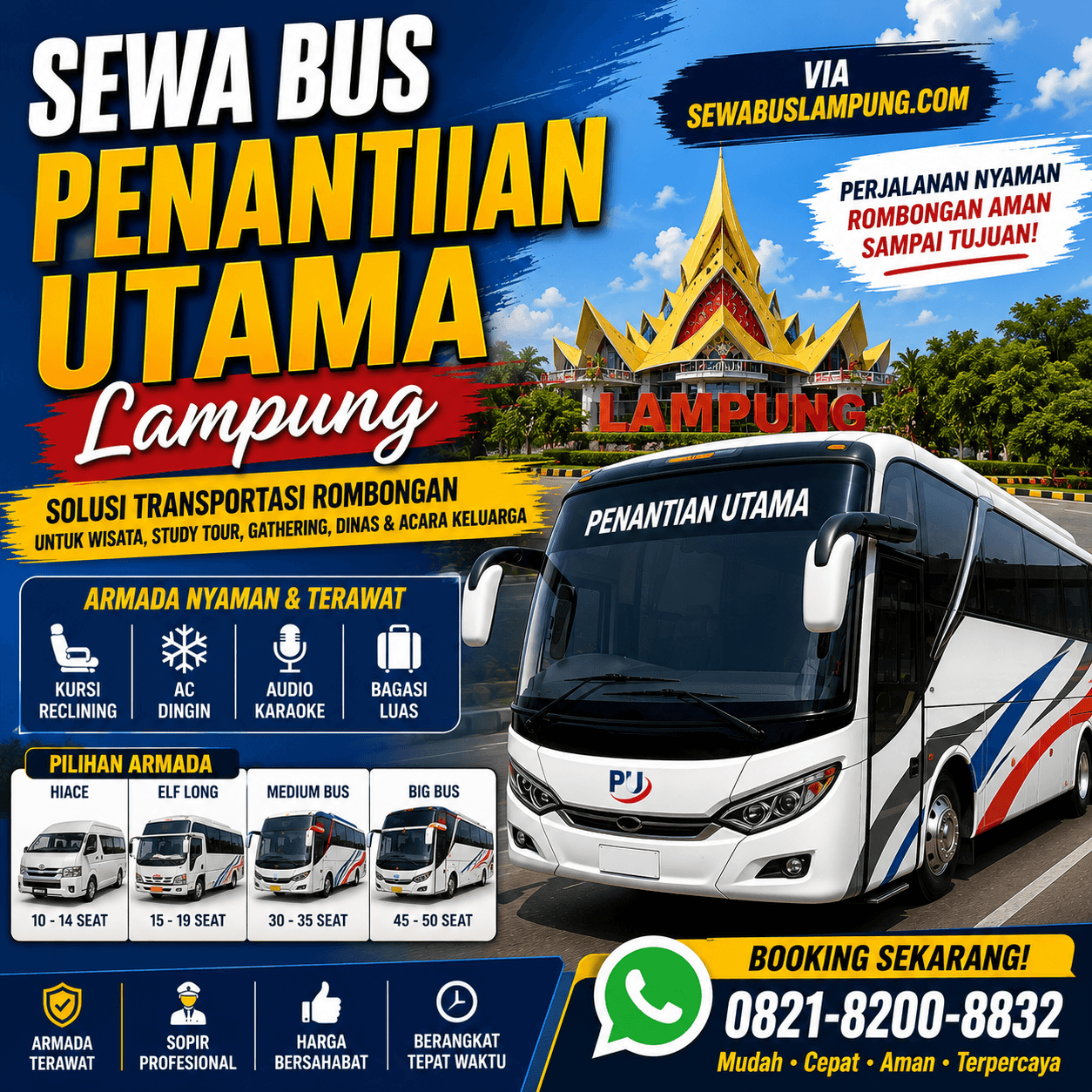 Sewa Bus Penantian Utama Lampung