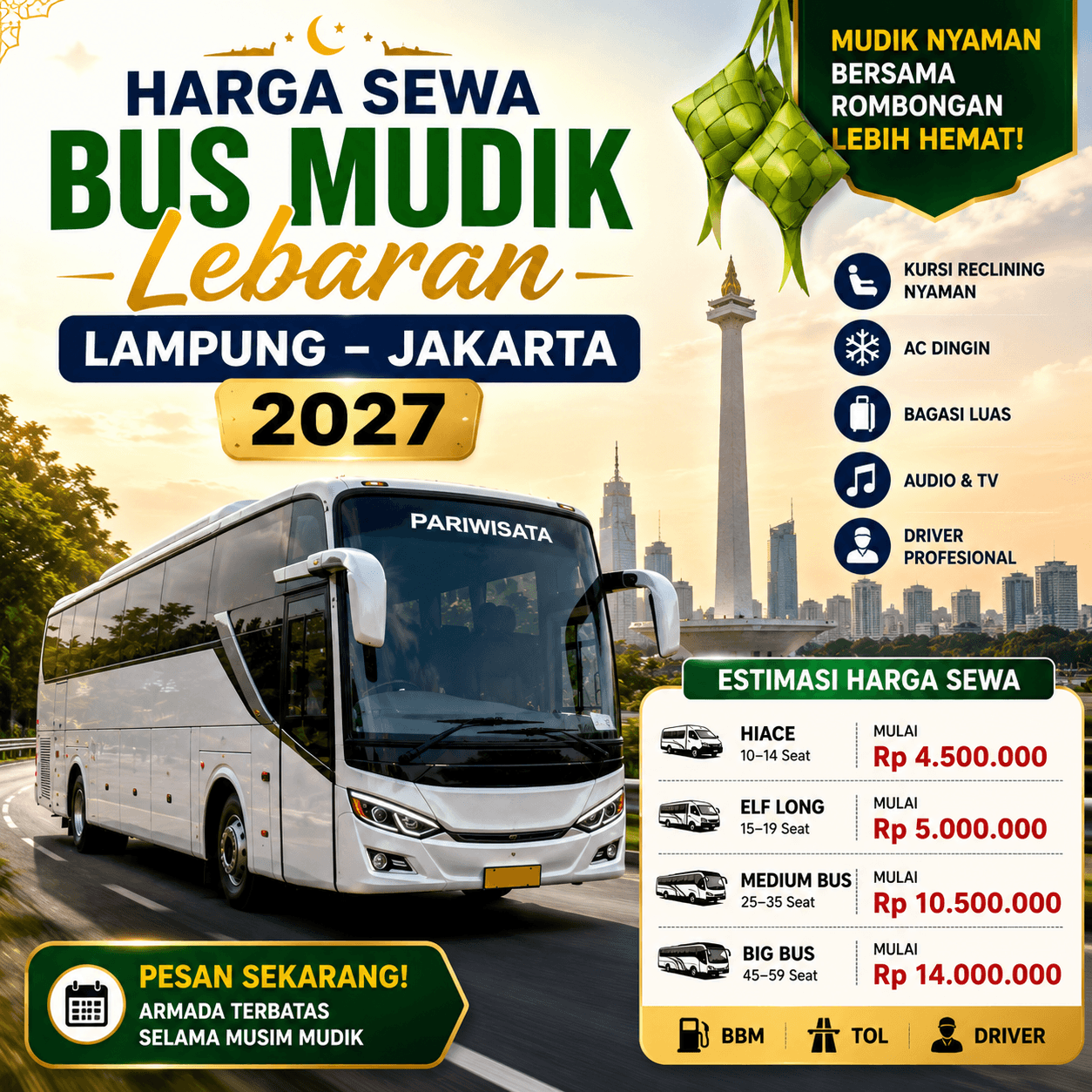 Sewa Bus Mudik Lebaran