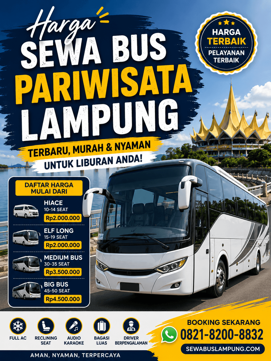 Harga Sewa Bus pariwisata Lampung