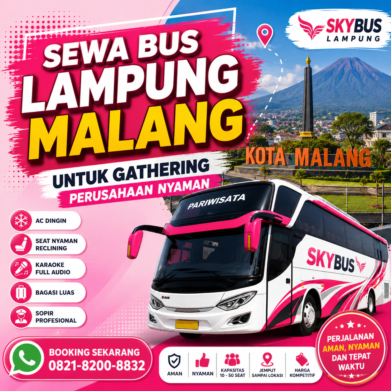Sewa Bus Lampung Malang untuk Gathering Perusahaan Nyaman