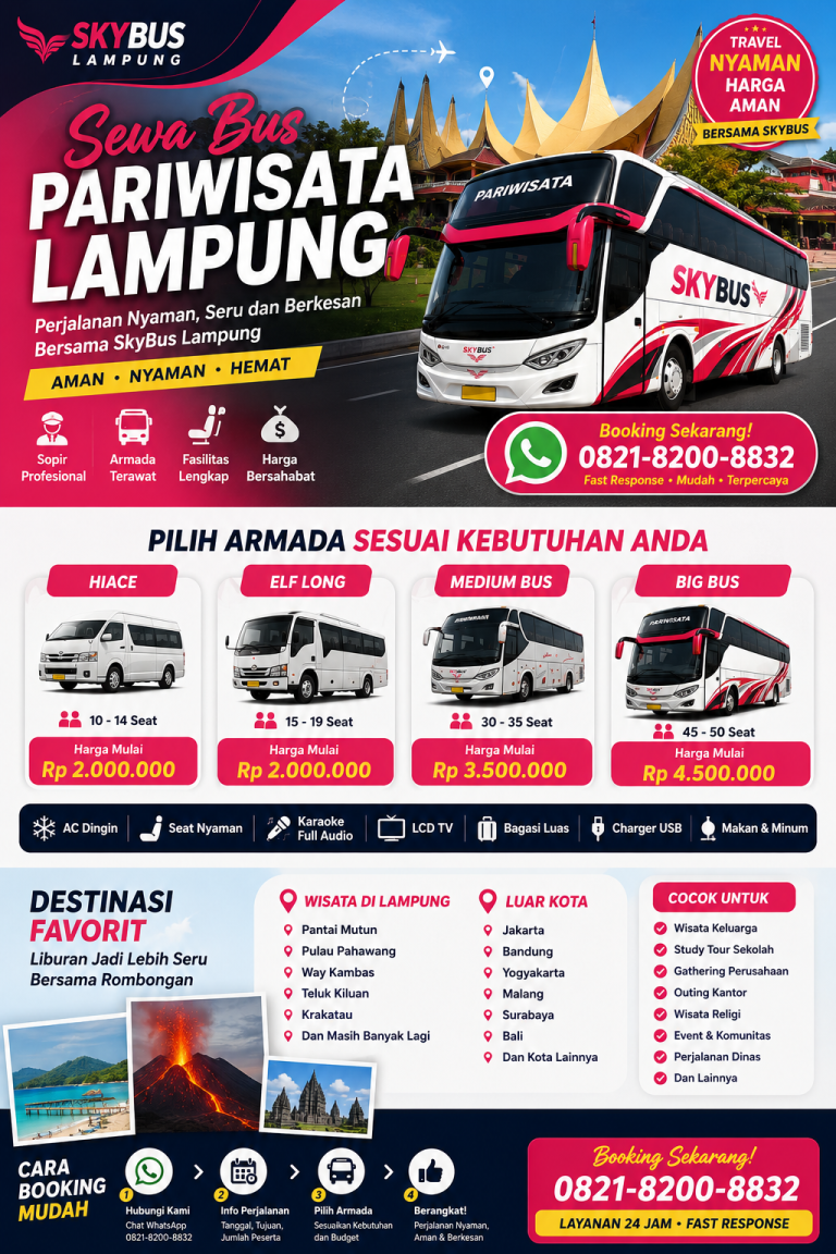 Sewa Bus Pariwisata Lampung terbaru harga
