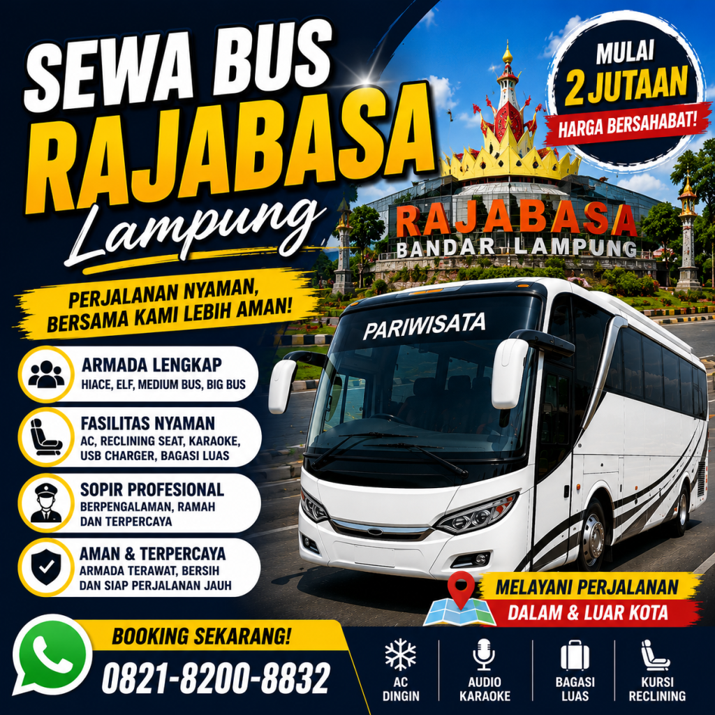 Sewa Bus Rajabasa Lampung, Solusi Transportasi Rombongan Nyaman dan Harga Terjangkau