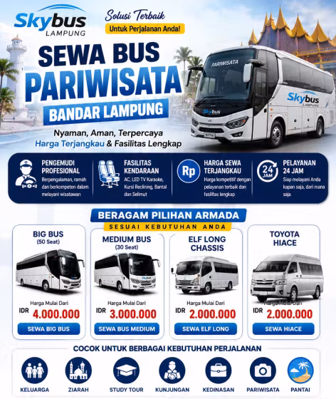 Sewa bus bandar lampung pariwisata