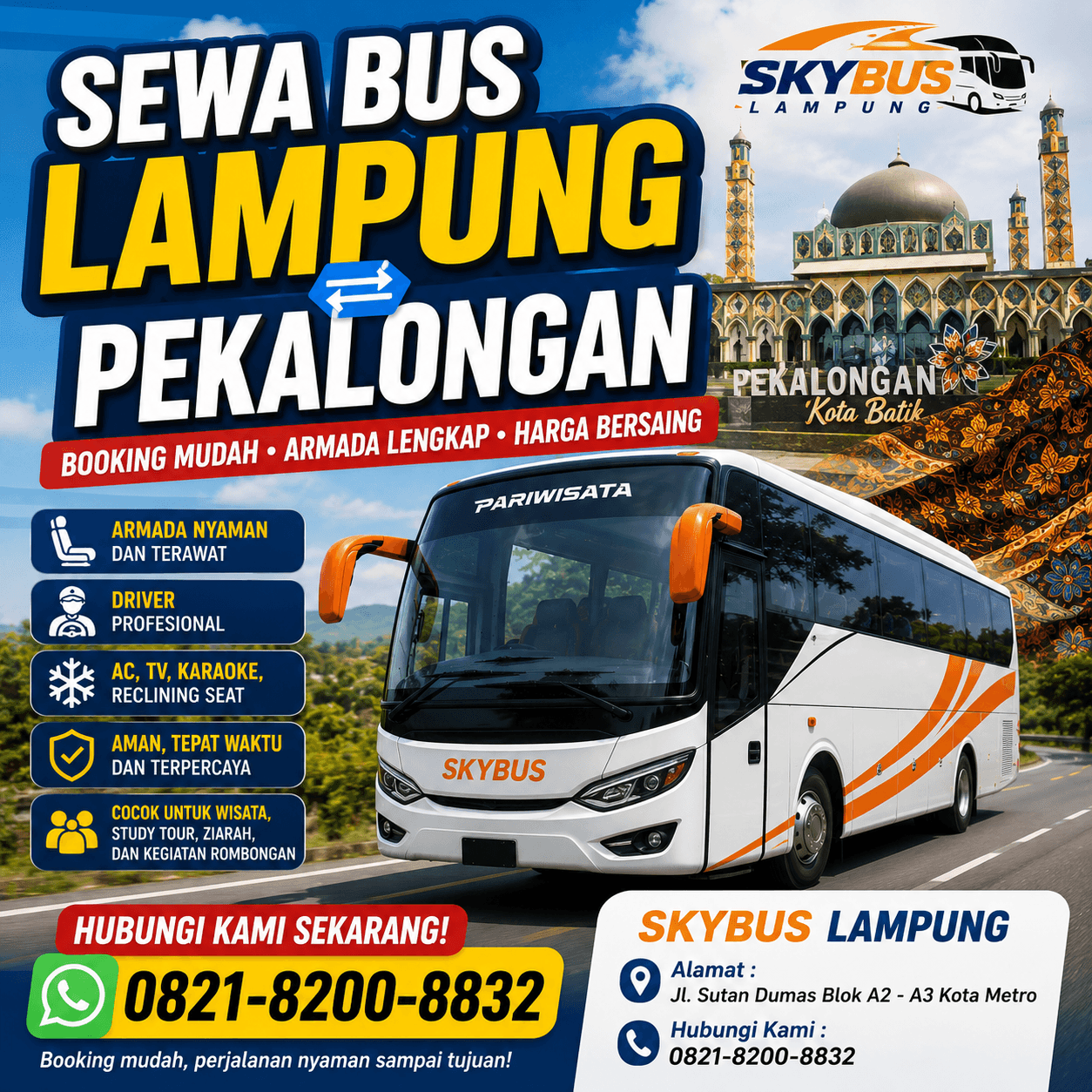 sewa bus lampung pekalongan