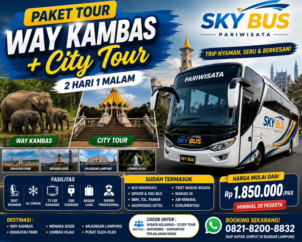 Paket Tour Way Kambas + City Tour Bandar Lampung 2 Hari 1 Malam, Wisata Alam dan Kota dalam Satu Perjalanan